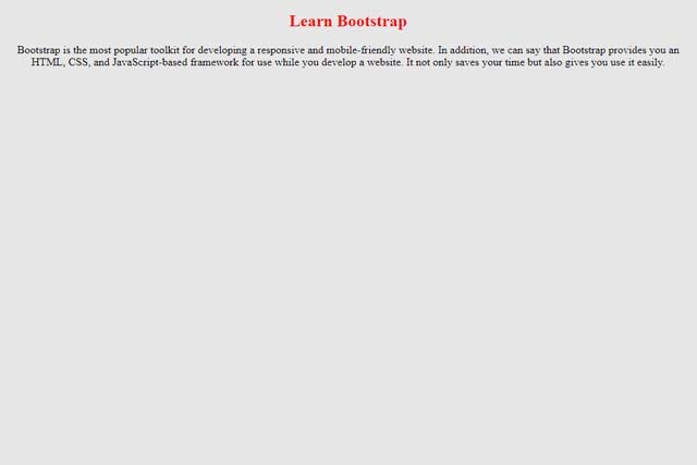 Learn Bootstrap